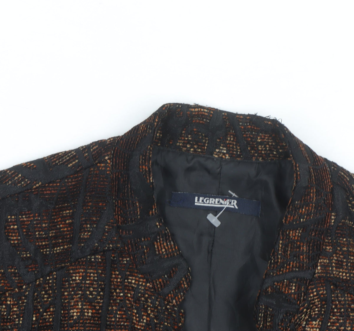 Legrener Women's Brown Geometric Tweed Blazer Size 12