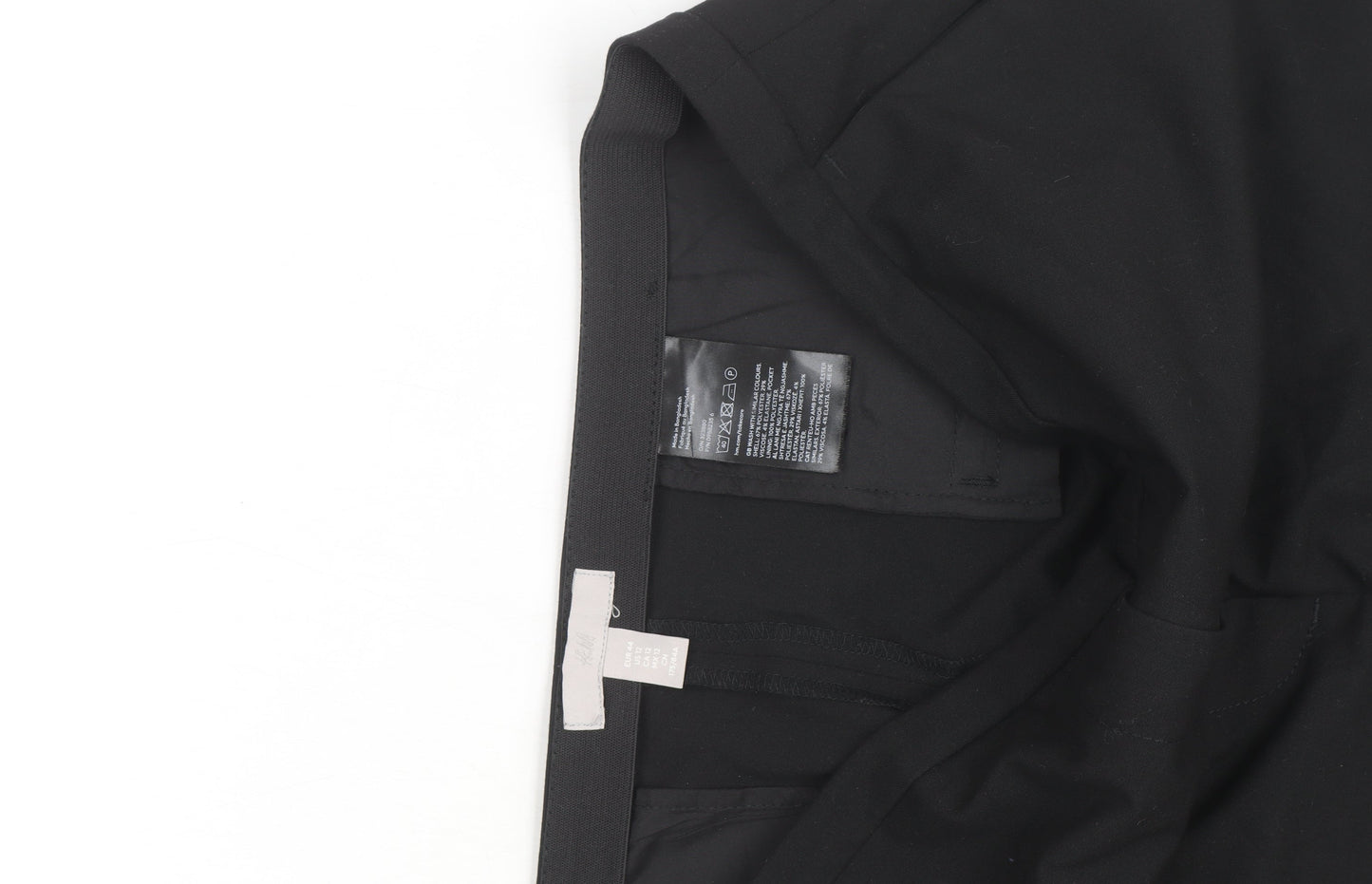 H&M Women Black Stretch Dress Pants Size 12 Straight Leg Trousers