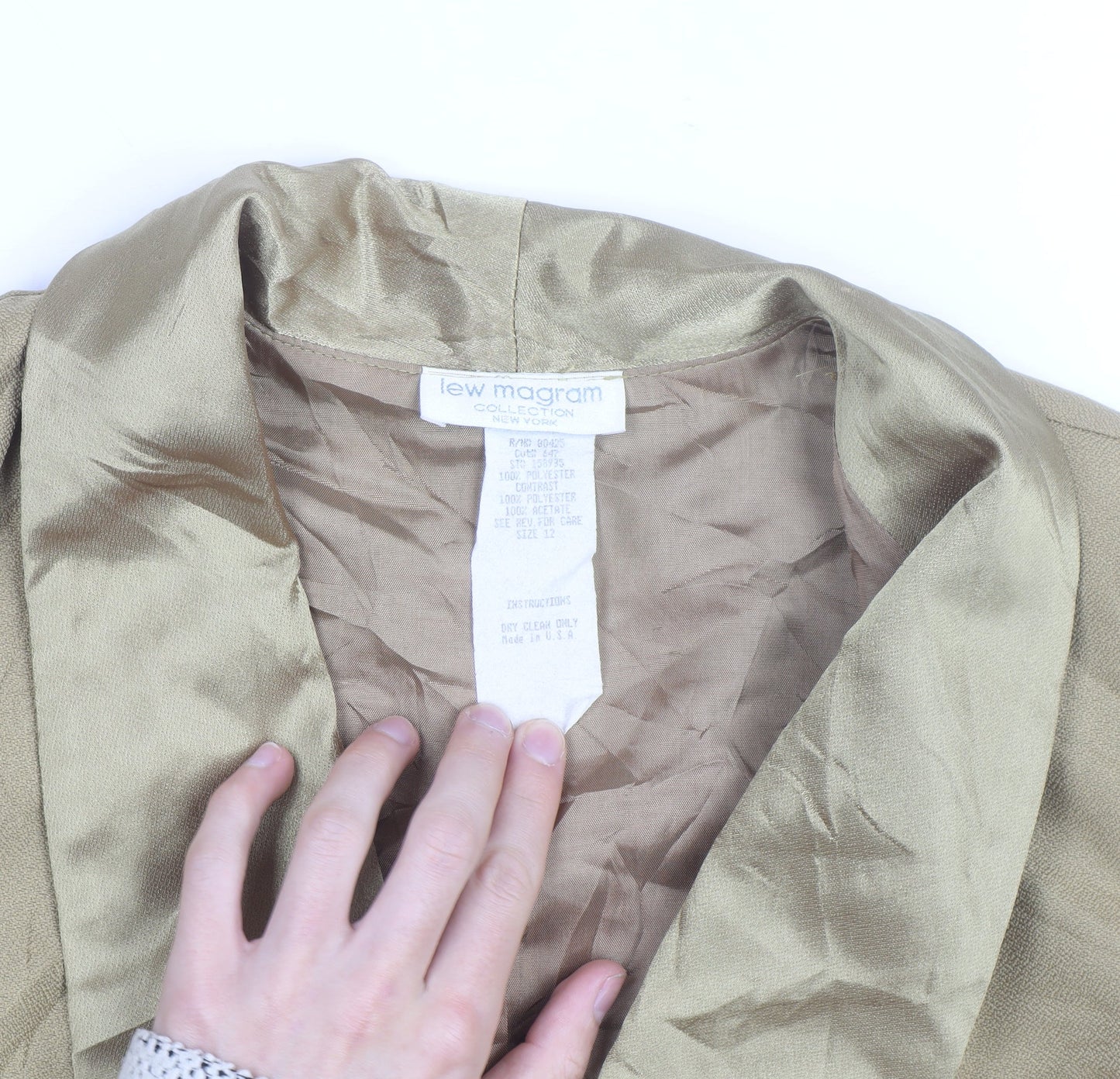 Lew Magram Women Beige Blazer Size 12 Classic Formal Workwear