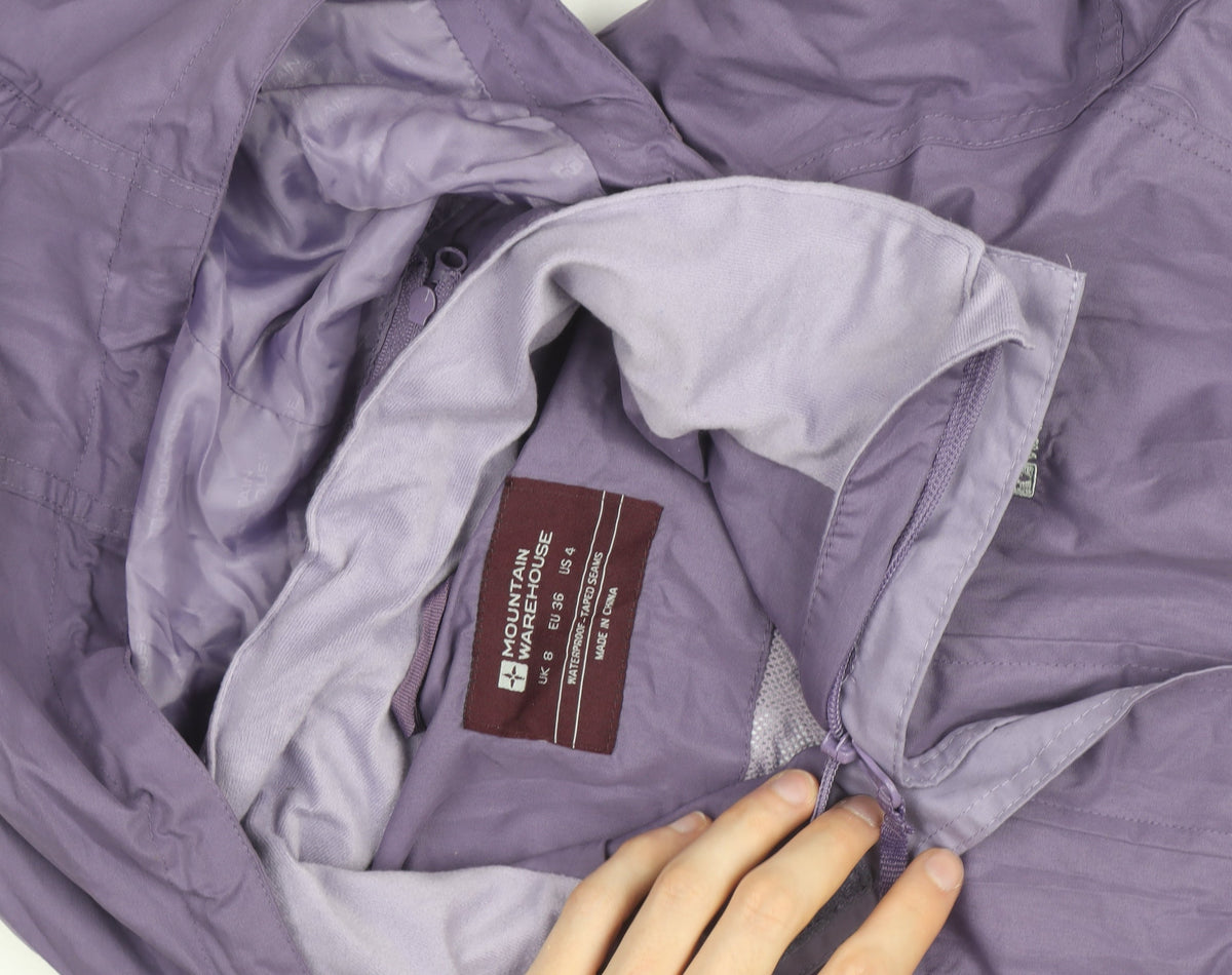 Mountain Warehouse Women’s Purple Waterproof Hooded Parka Jacket Size 8
