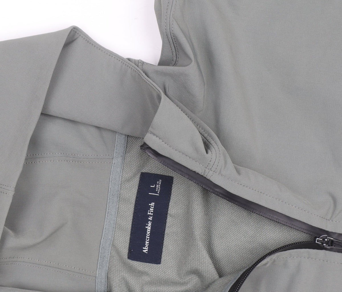 Abercrombie & Fitch Men’s Grey L Hooded Full Zip Windbreaker Jacket