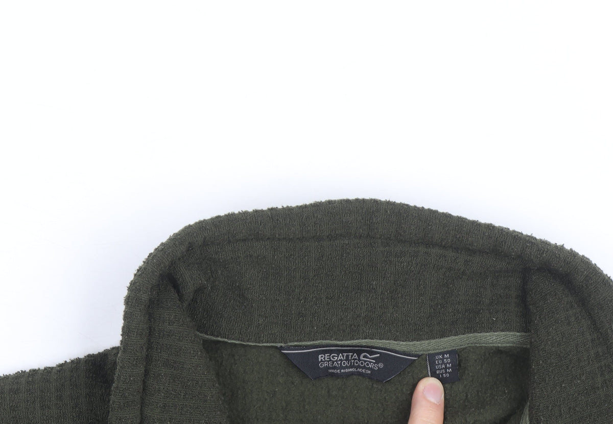 Regatta Men's Green Fleece 1/4 Zip Pullover Sweatshirt M Outdoor Hiking
