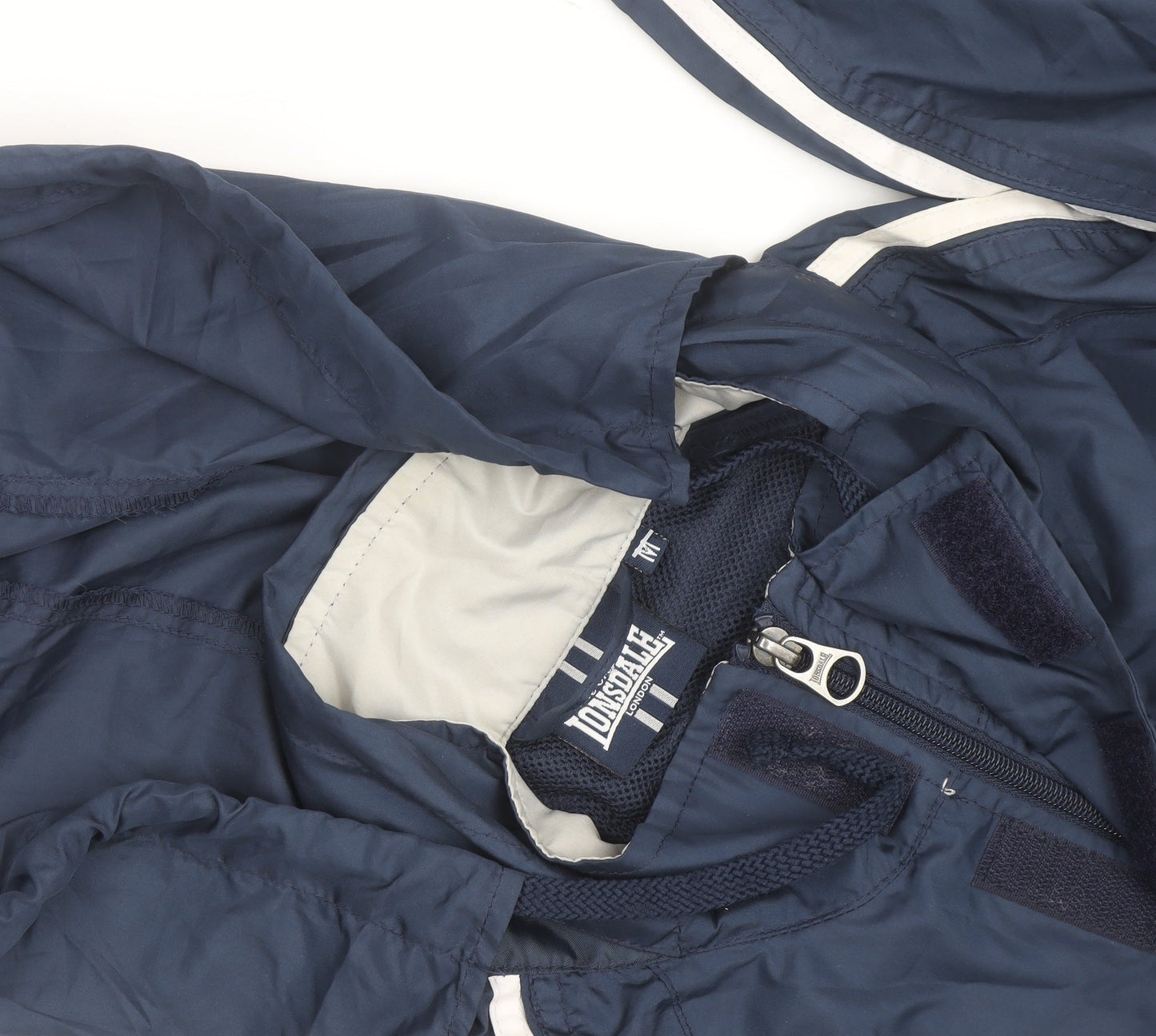 Lonsdale Men's Blue Hooded Windbreaker Jacket Size M