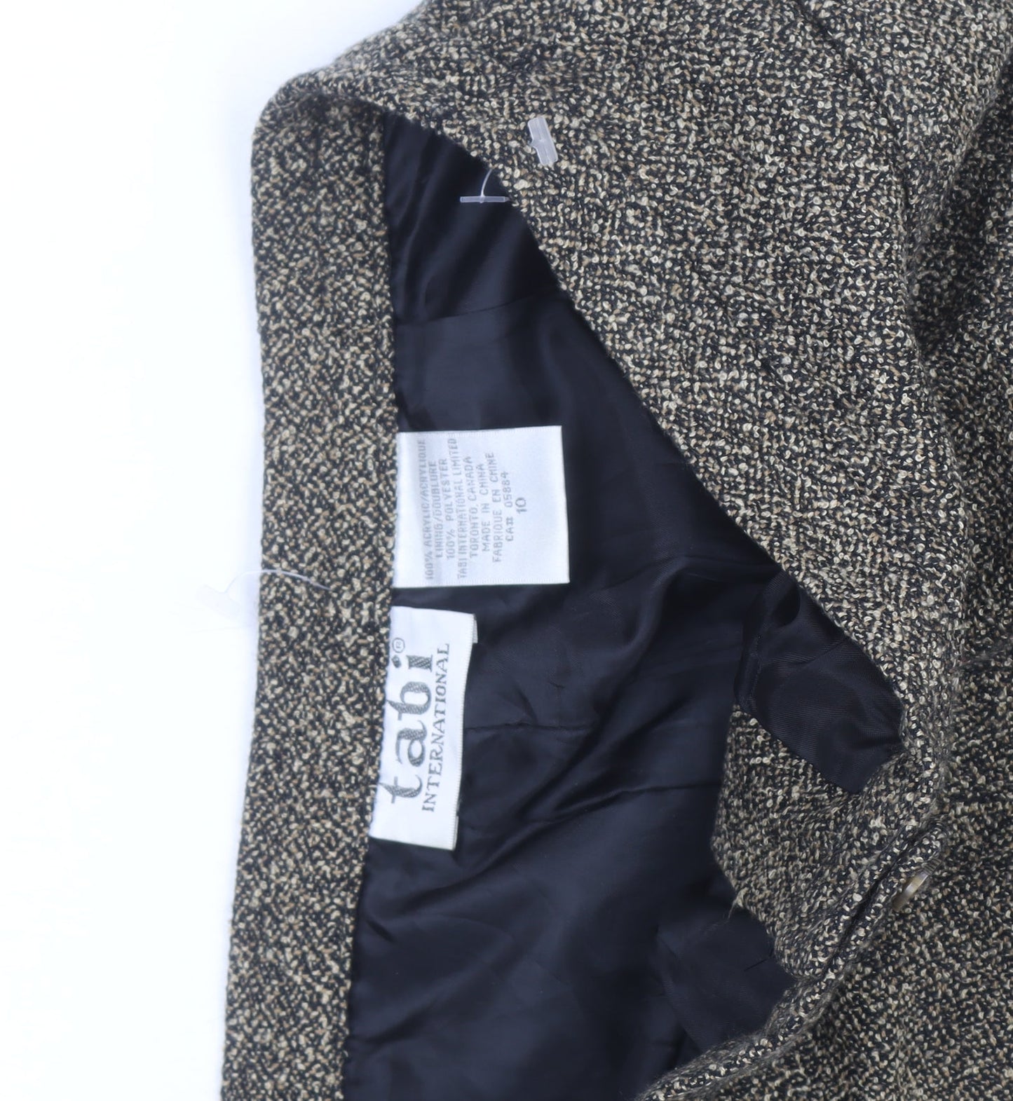 Tabi International Women's Black Tweed Tapered Trousers Size 10