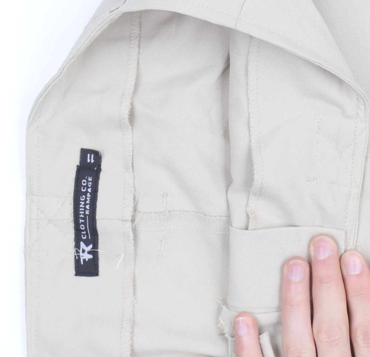 Rampage Women’s Beige Flared Stretch Cotton Trousers Size 12