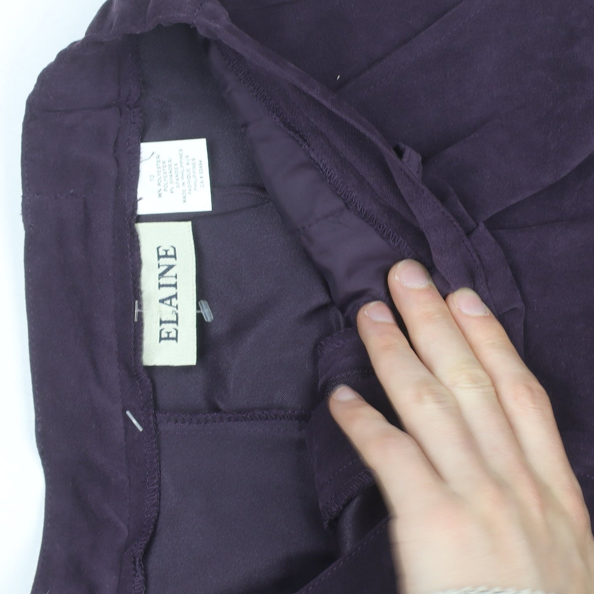 Elaine Women's Purple Velvet Straight Trousers Size 16 Lined