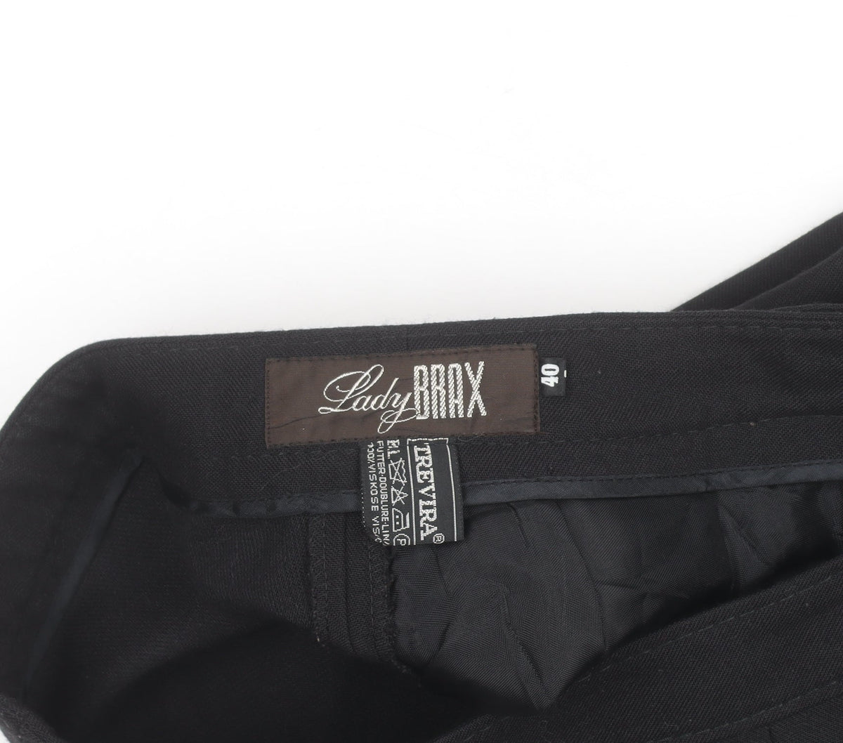 Lady Brax Black Dress Pants Unisex Adults M Regular Fit Straight Leg Trousers