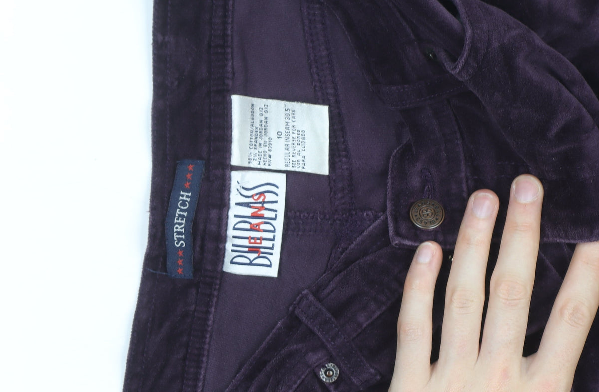 Blue Jeans Women’s Purple Velvet Stretch Trousers Size 10