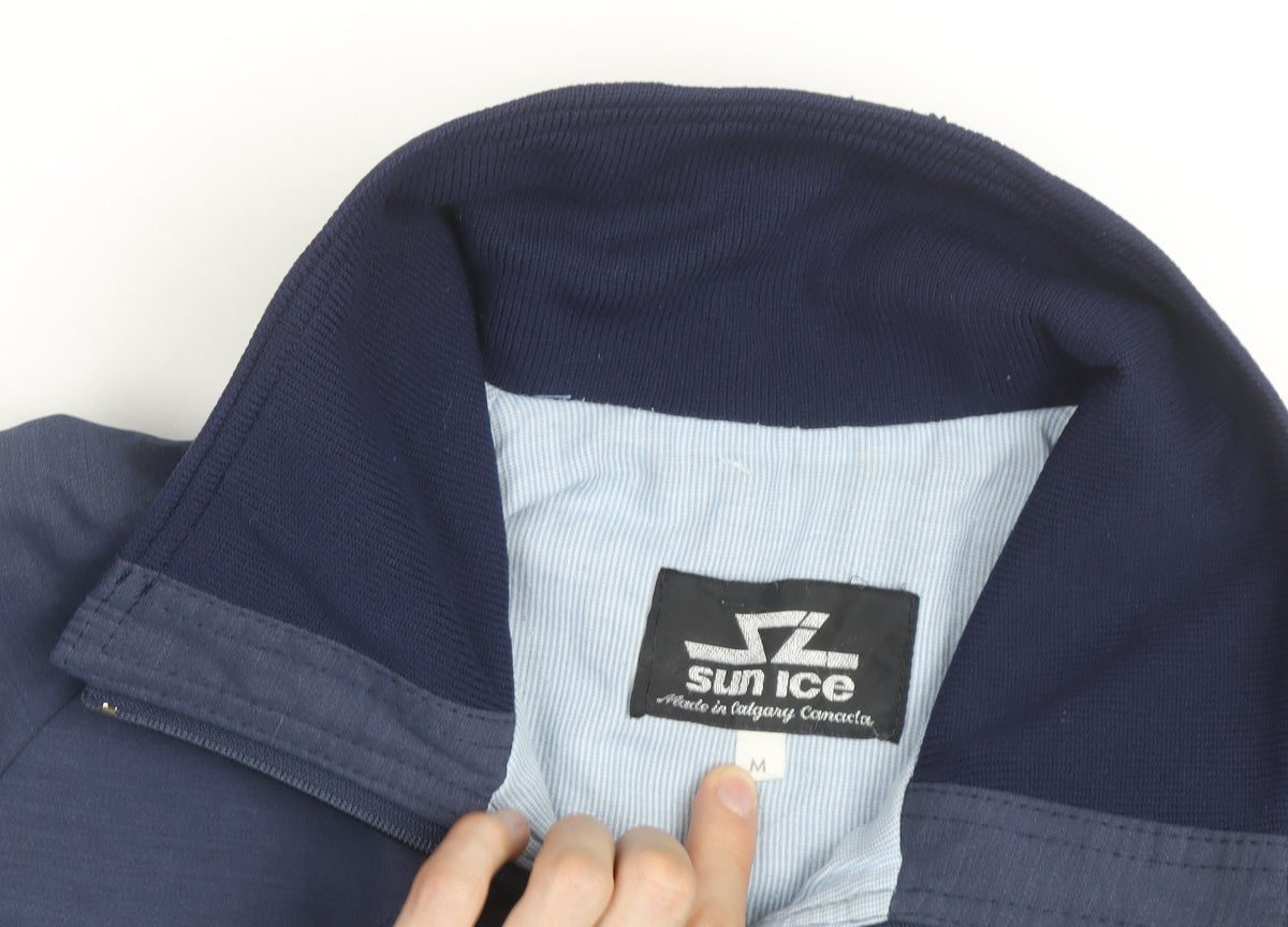 Sun Ice Mens Blue Medium Bomber Jacket Full Zip Casual Outerwear