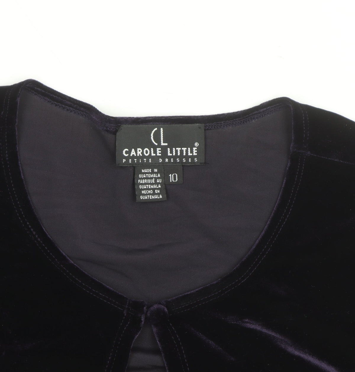 Carole Little Women's Petite Purple Velvet Cardigan Size 10