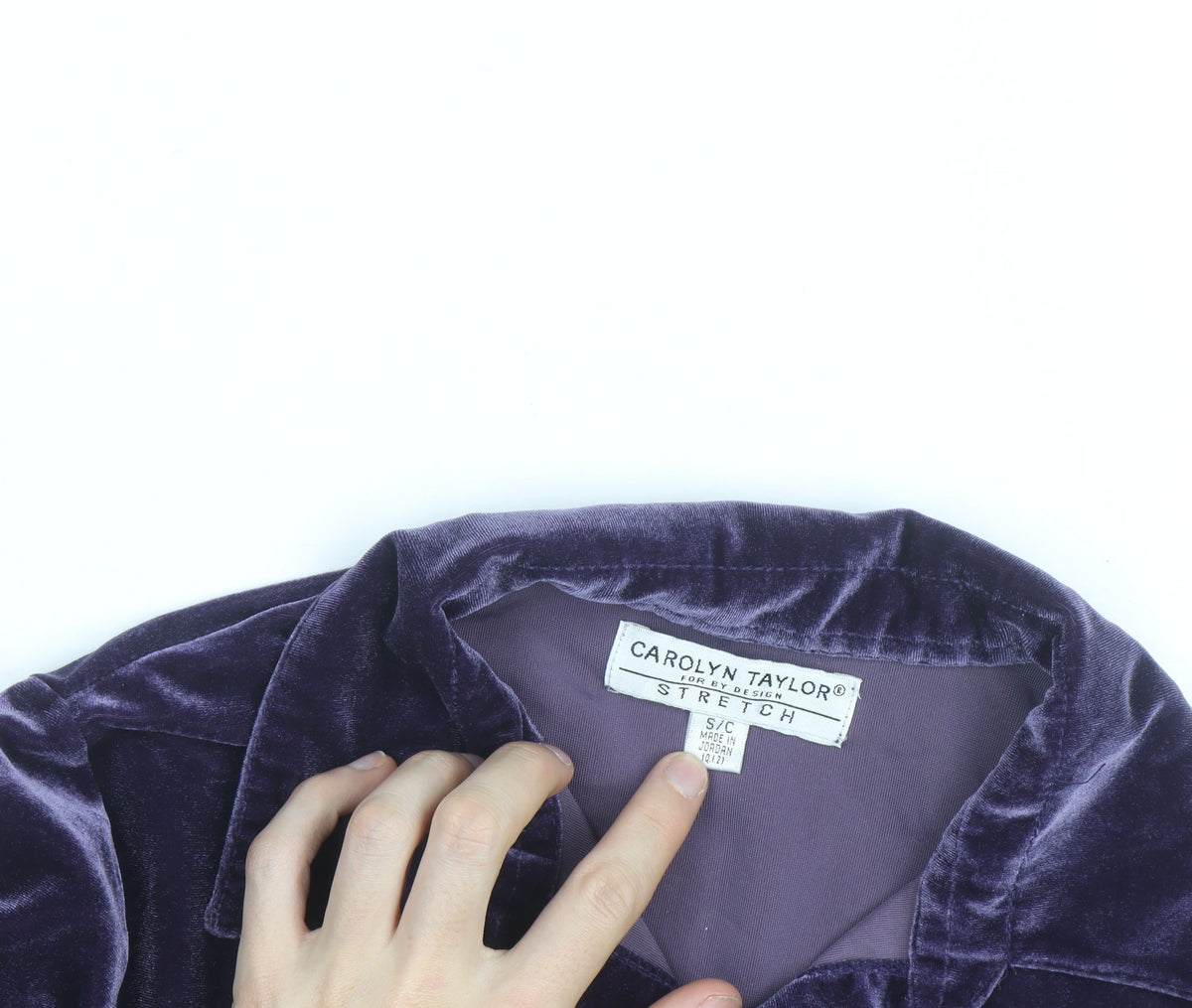 Carolyn Taylor Womens Purple Velvet Button Cardigan Size S