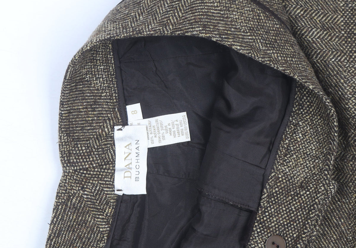 Dana Buchman Women's Brown Tweed Wool Pencil Skirt Size 12
