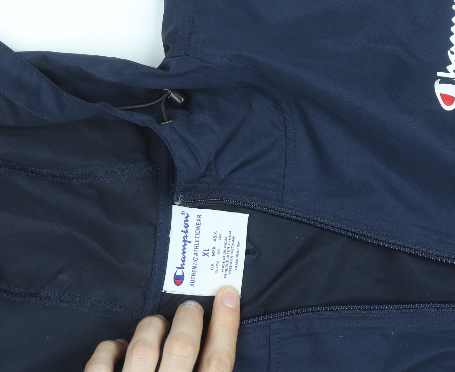 Champion Men's Blue XL Hooded Windbreaker Jacket