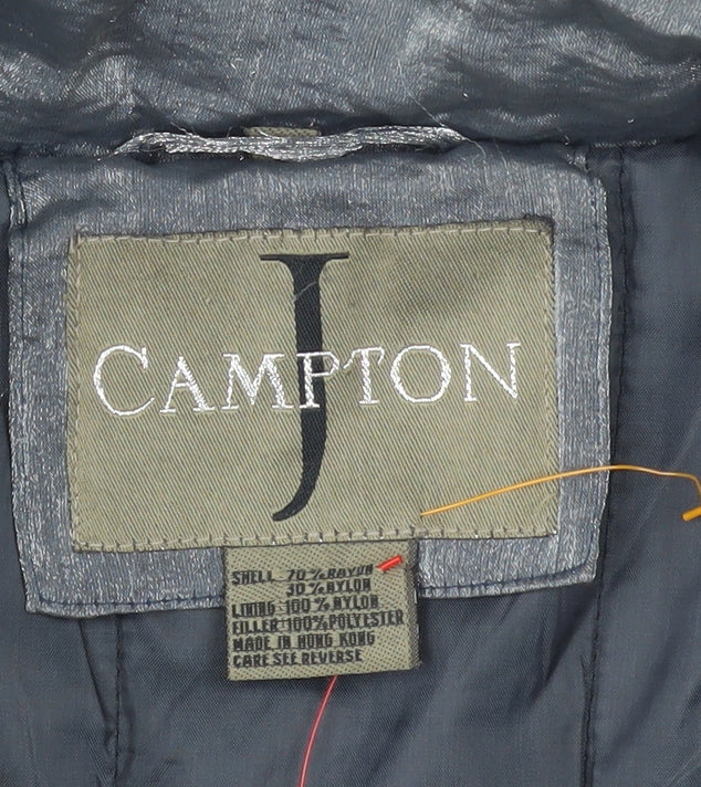Campton J Mens Grey Hooded Parka Jacket Size L Nylon Rayon