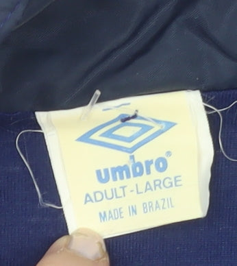 Umbro Men’s Blue Large Track Jacket Retro 90s Lightweight Zip Up