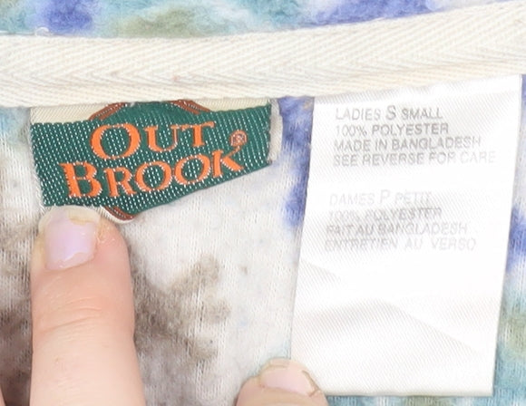 Out Brook Womens Beige Blue Snowflake 1/2 Zip Fleece Sweatshirt Size S