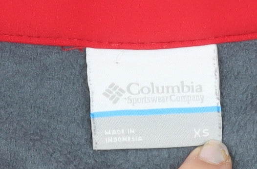 Columbia Men's Grey Red 1/4 Zip Fleece Pullover Sweatshirt XS