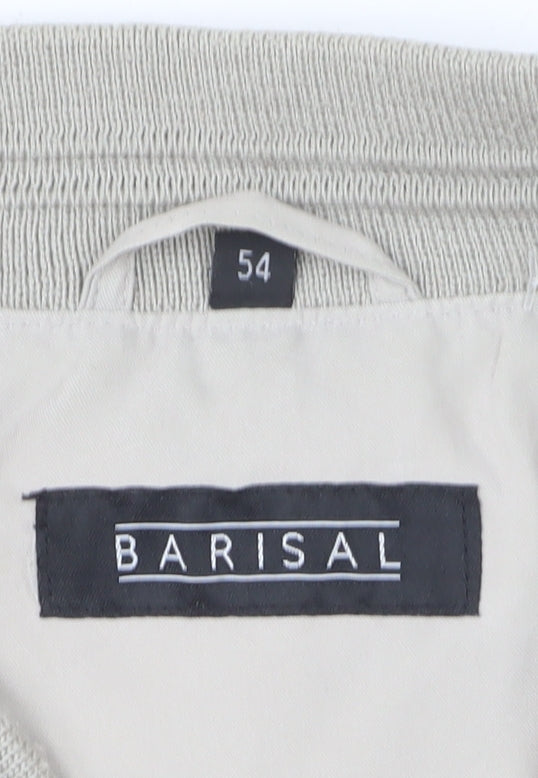 Barisal Men’s Beige Bomber Jacket Size 54 Regular Fit Zip Front
