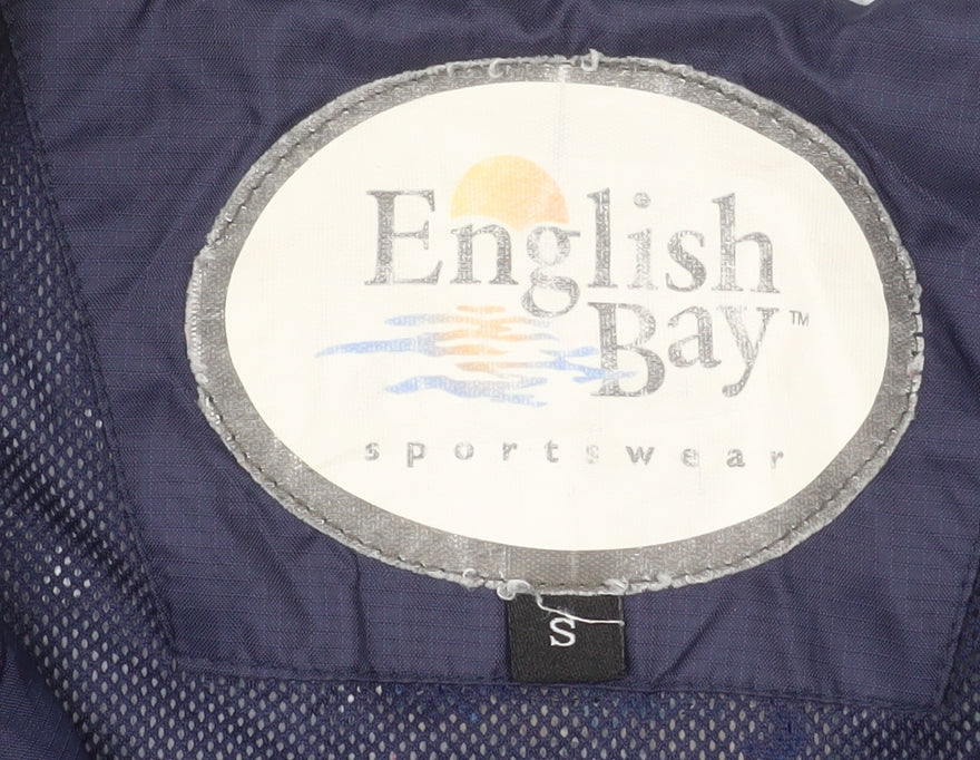English Bay Men's Blue Hooded Windbreaker Jacket Size S