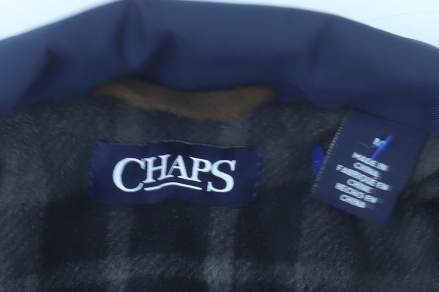 Chaps Men’s Blue Mid-Length Full Zip Polyester Jacket Size M