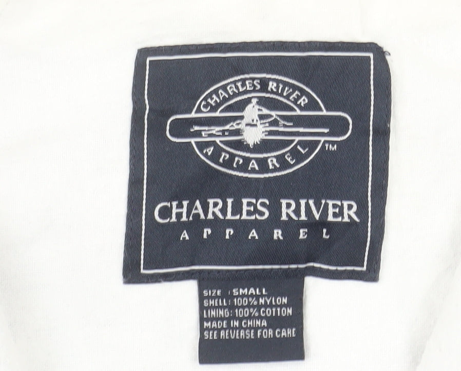 Charles River Apparel Men’s Blue Hooded Windbreaker Jacket Size S MSU Logo