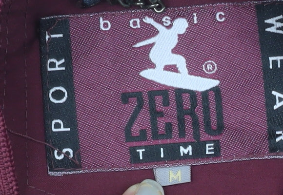 Zero Time Men's Red Bomber Jacket M Shawl Collar Lined Vintage Style