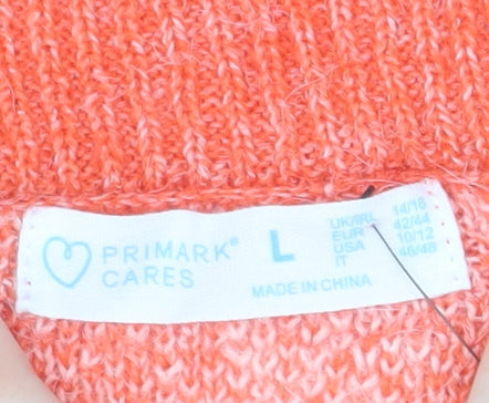 Primark Women Orange Check A-Line Knit Skirt L
