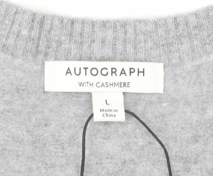 Marks & Spencer Autograph Men's Grey Wool Cashmere V-Neck Vest L