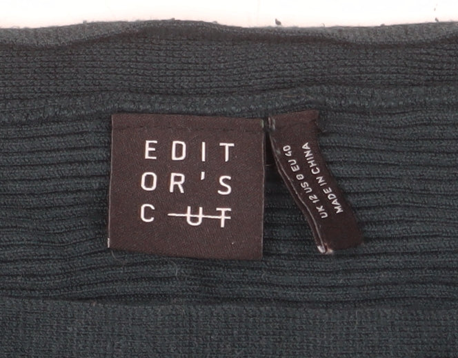 Editor's Cut Women's Green Size 12 Boat Neck Knit Jumper