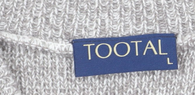 Tootal Men's Grey Geometric Full Zip Knit Jumper L