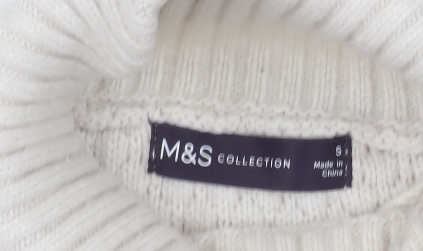 Marks & Spencer Women’s Beige Roll Neck Knit Jumper Size S