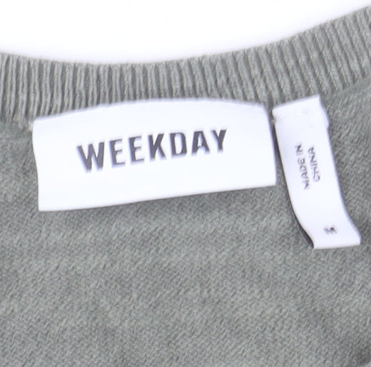 Weekday Men’s Green Cotton Linen Crew Neck Jumper Size S