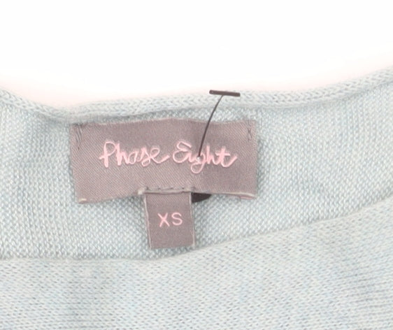 Phase Eight Women's Blue Boat Neck Relaxed Fit Jumper XS