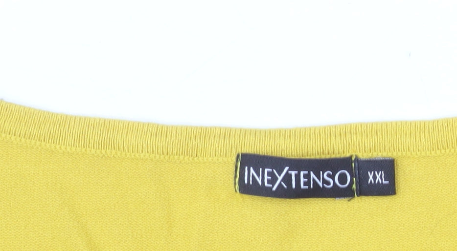 Inextenso Womens Yellow 2XL Round Neck Cotton Pullover Jumper
