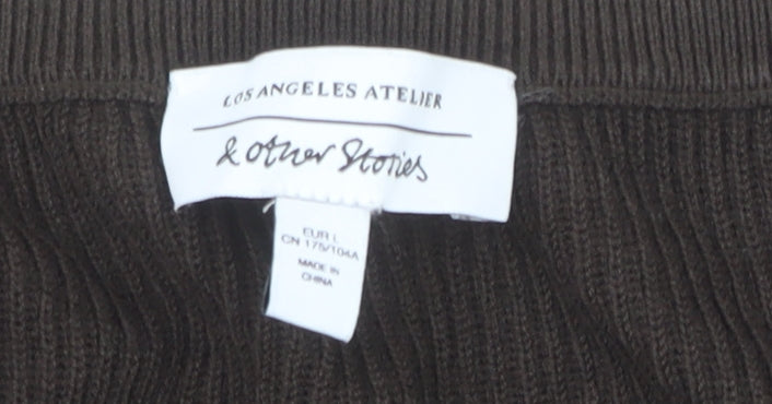 & Other Stories Women Brown Wool Blend Button Cardigan Size 12