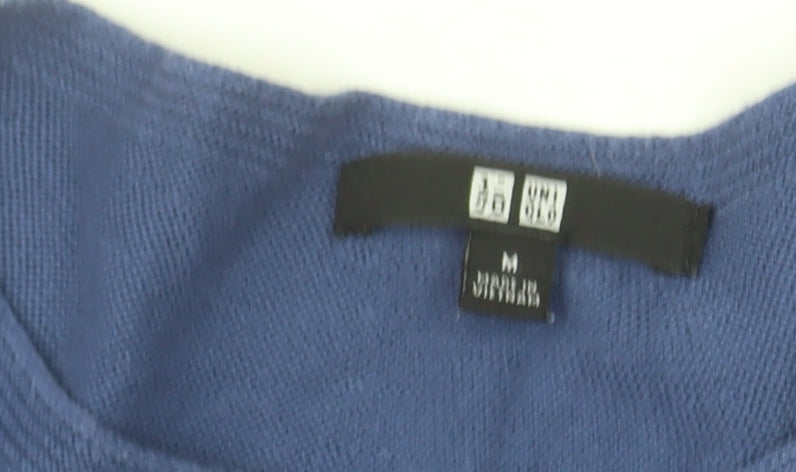 Uniqlo Women Blue Cotton Crew Neck Long Sleeve Pullover Jumper Size M