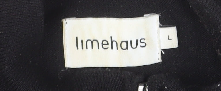 Limehaus Men’s Black 1/2 Zip Wool Blend Jumper Size L