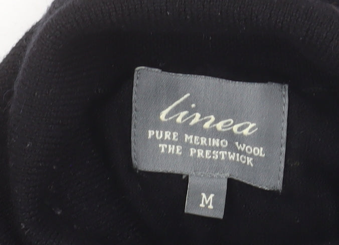 Linea Women's Black Merino Wool Roll Neck Jumper M