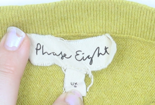 Phase Eight Womens Yellow Wool Cashmere Blend Relaxed Jumper UK S