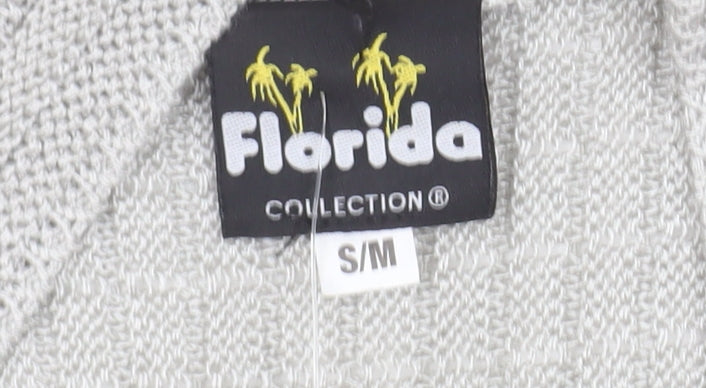 Florida Collection Women's Grey Cable-Knit Open Cardigan S