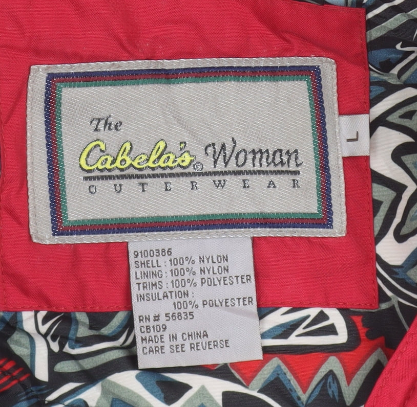 Cabela's Women Red Hooded Jumpsuit Size L Polyester Nylon Outerwear