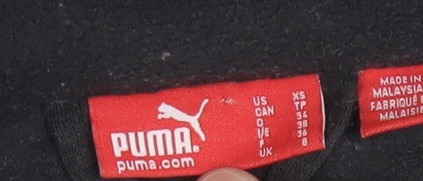 Puma Womens Black XS Full Zip Hoodie Lightweight Casual Sweatshirt