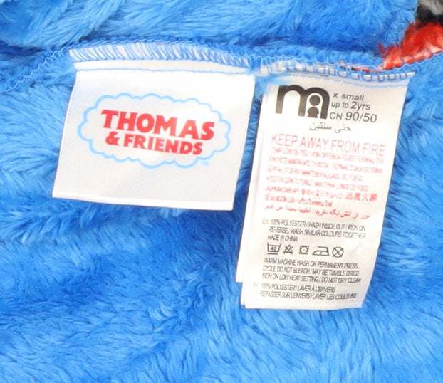 Thomas & Friends Boys Blue Fleece Hooded Robe Age 2 Years