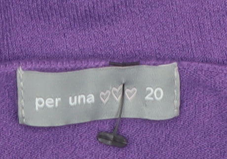 Marks & Spencer Per Una Women’s Purple Ruffle V-Neck Jumper Size 20