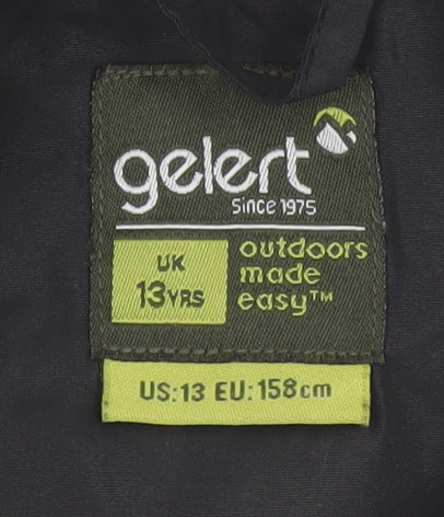 Gelert Boys Black Waterproof Hooded Rain Jacket 13 Years