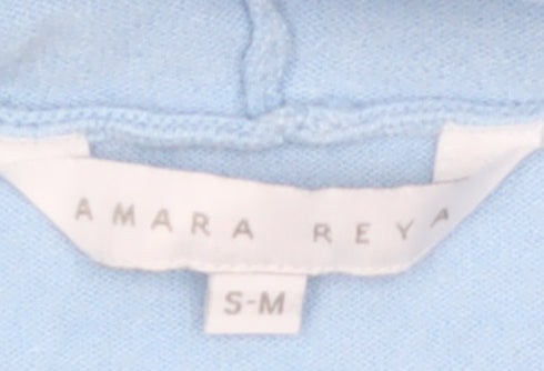 Amara Reya Women Light Blue Pullover Hoodie S-M Heart Back Detail