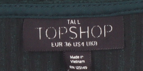 Topshop Tall Green Corduroy Pinafore Dress UK 8 Women's Short