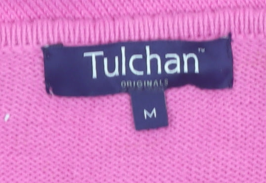 Tulchan Women Pink Embroidered Cotton Button Jacket M