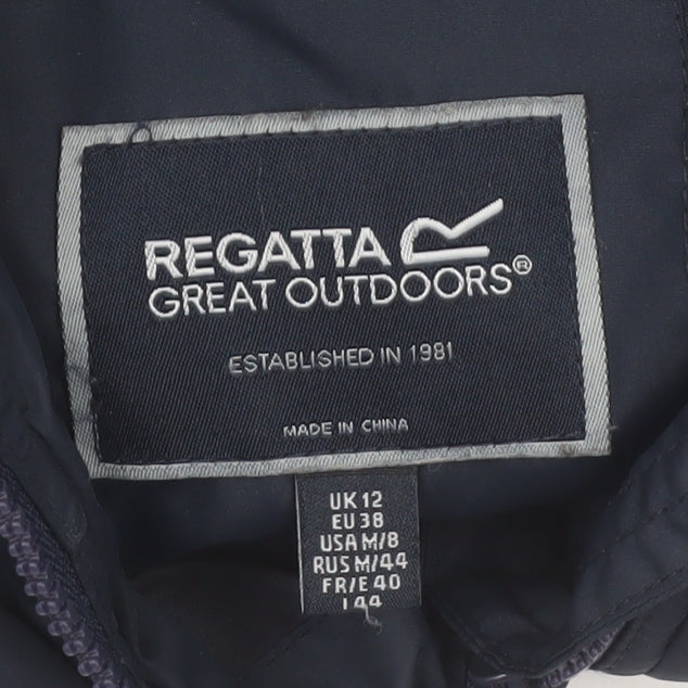 Regatta Women's Blue Long Puffer Coat Size 12 Hooded Winter Jacket