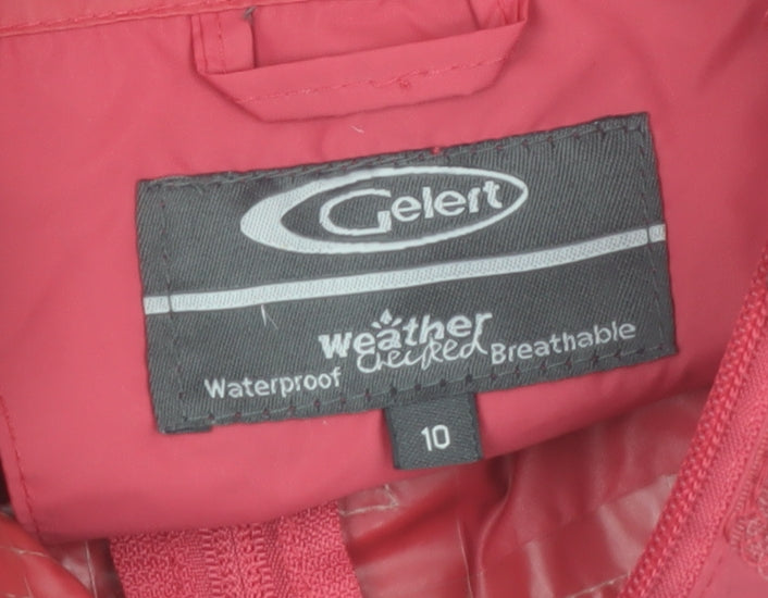 Gelert Womens Pink Waterproof Hooded Rain Jacket Size 10